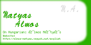 matyas almos business card